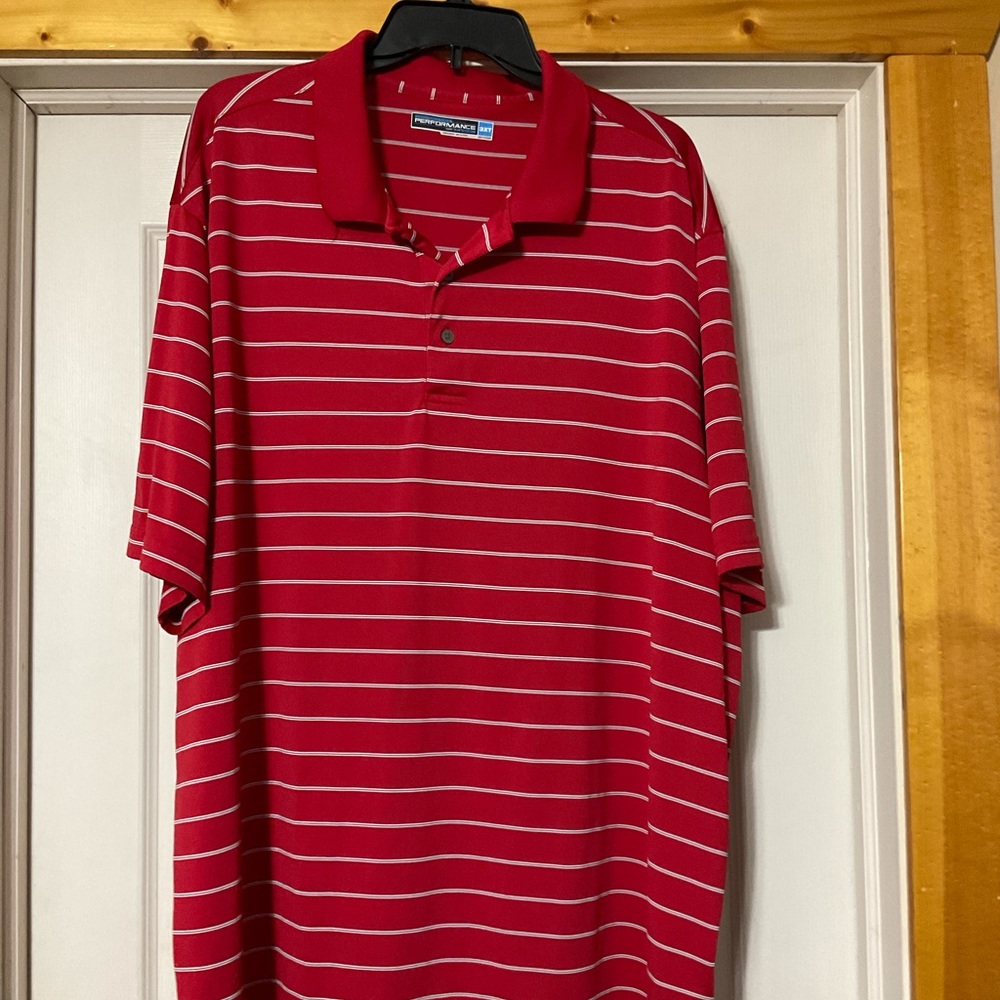 3XL Red and White Roundtree and Yorke Polo